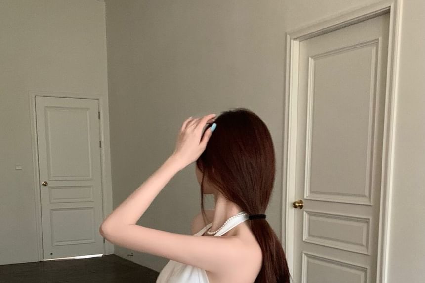 Halter Mini Ruched Sleeveless Dress