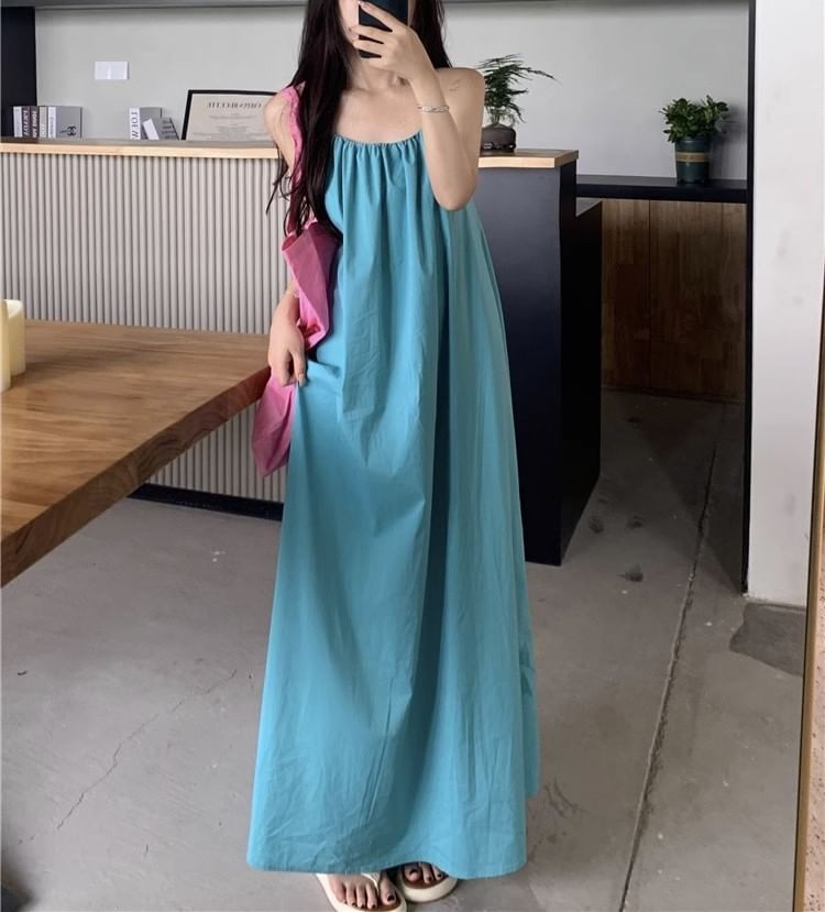 Neck Dress Maxi Print Halter Sleeveless