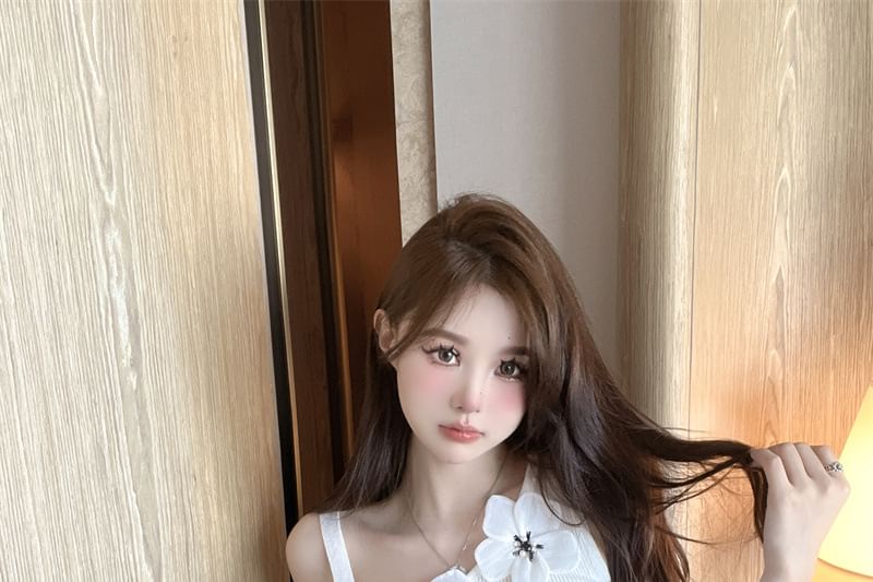 Top Floral Asymmetrical Crop Tank