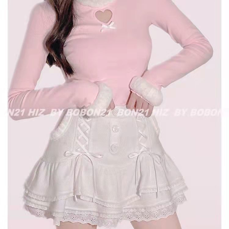 Knit Waist Skirt Trim Mini High Lace Tiered