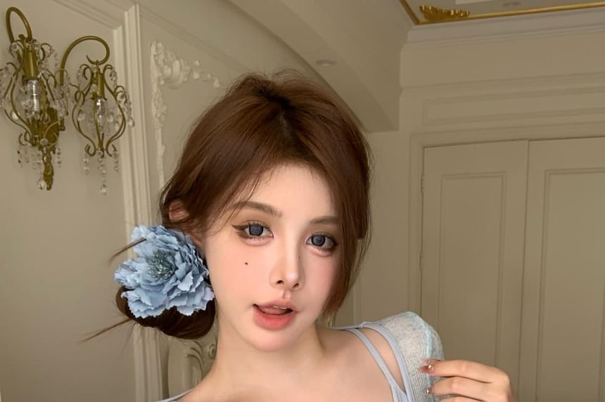 Short-Sleeve + Set: Top Camisole Square Neck