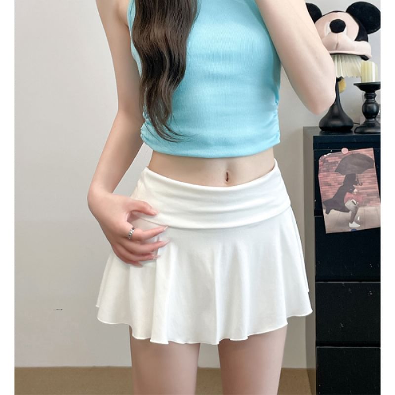 Mini Low Plain Rise Skirt