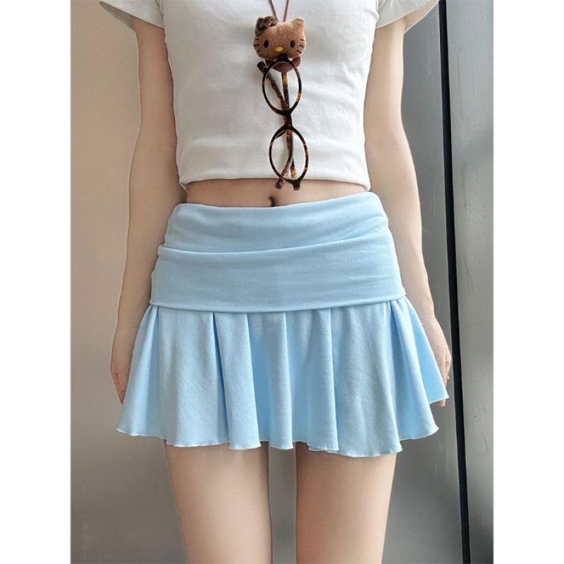 Mini Low Plain Rise Skirt