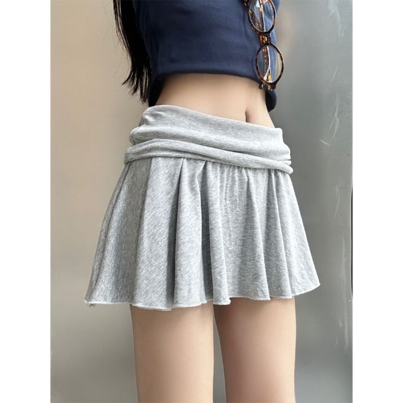 Mini Low Plain Rise Skirt