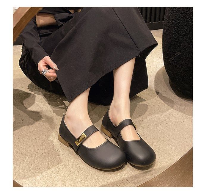 Shoes Leather Mary Jane Faux