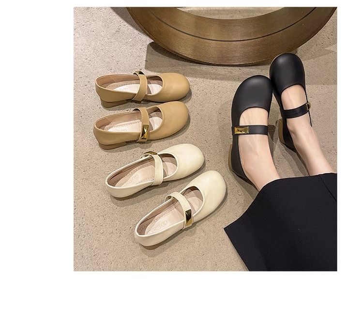 Shoes Leather Mary Jane Faux