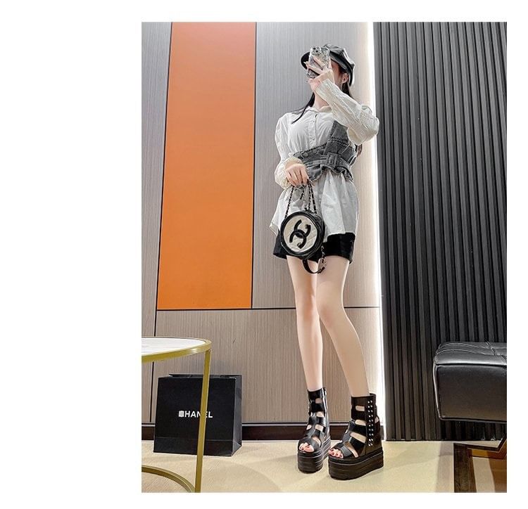 Platform Gladiator Sandals Studded