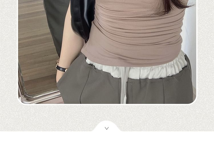 Mock Top Sleeveless Plain Neck