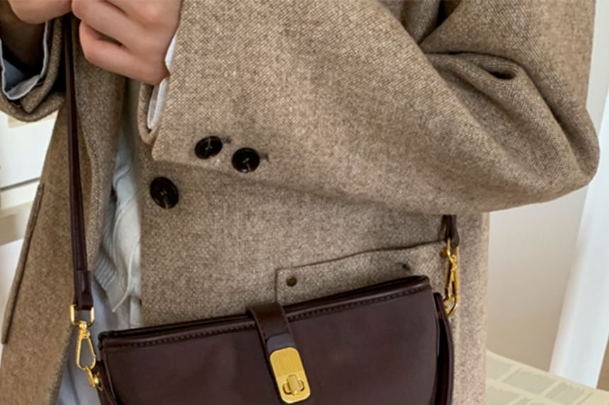 Crossbody Bag Leather Piped Faux