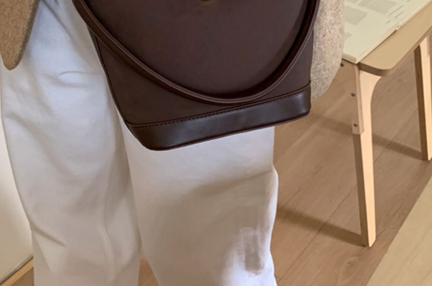 Crossbody Bag Leather Piped Faux