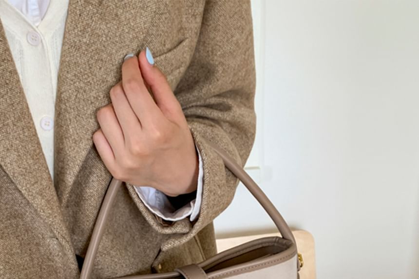 Crossbody Bag Leather Piped Faux