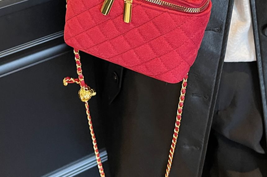 Quilted Chain Bag Strap Leather Crossbody Faux