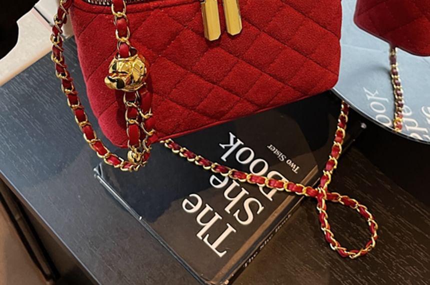 Quilted Chain Bag Strap Leather Crossbody Faux