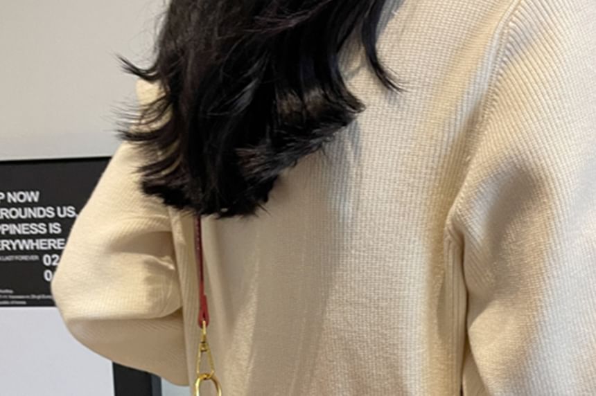 Bag Leather Crossbody Buckled Flap Faux