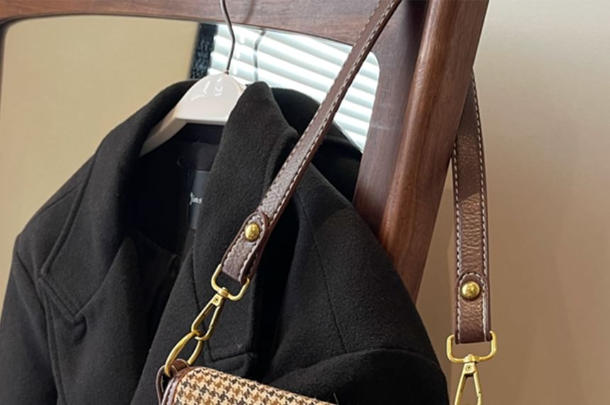 Bag Leather Crossbody Buckled Flap Faux