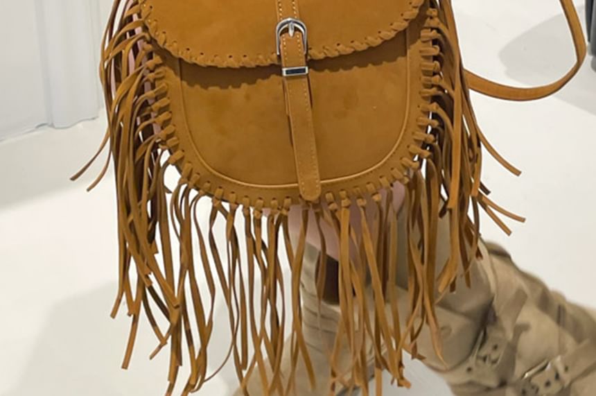 Bag Fringe Faux Saddle Suede Crossbody