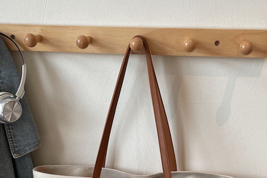 Striped Canvas Embroidered Bag Lettering Tote