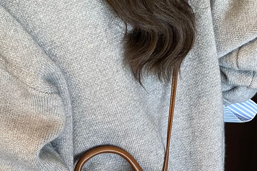 Plaid Heart Applique Flap Handle Top Crossbody Bag