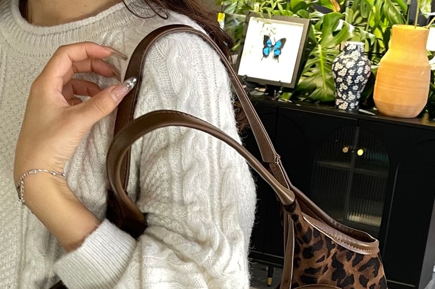 Print Tote Leopard Bow Bag