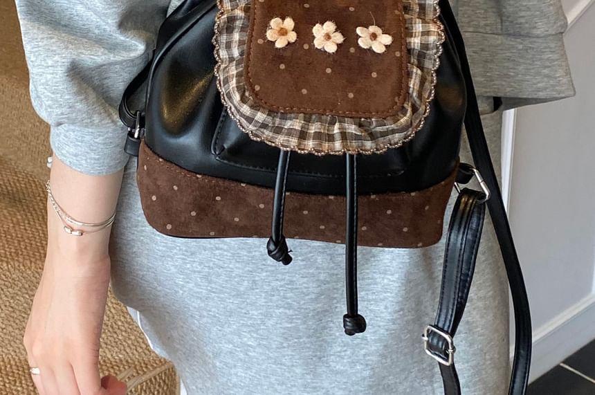 Backpack Panel Small Dotted Ruffle Floral