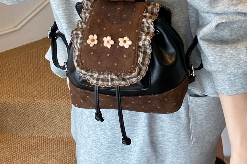 Backpack Panel Small Dotted Ruffle Floral