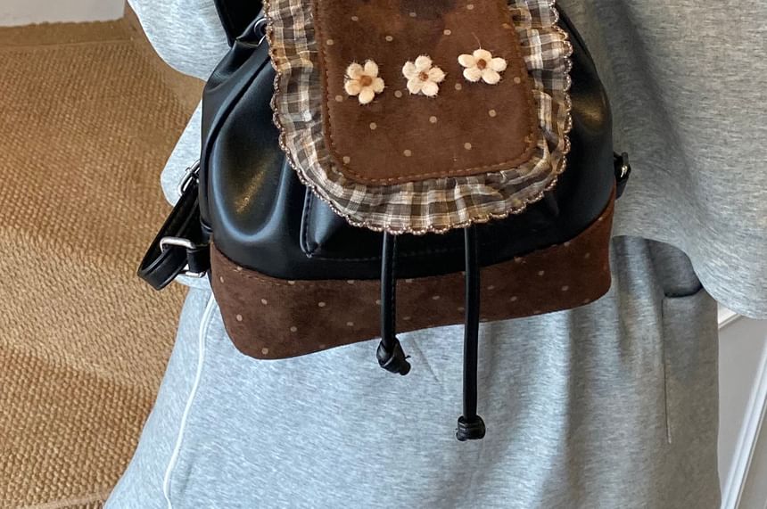 Backpack Panel Small Dotted Ruffle Floral