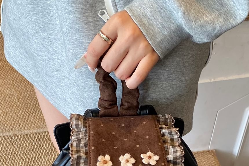 Backpack Panel Small Dotted Ruffle Floral