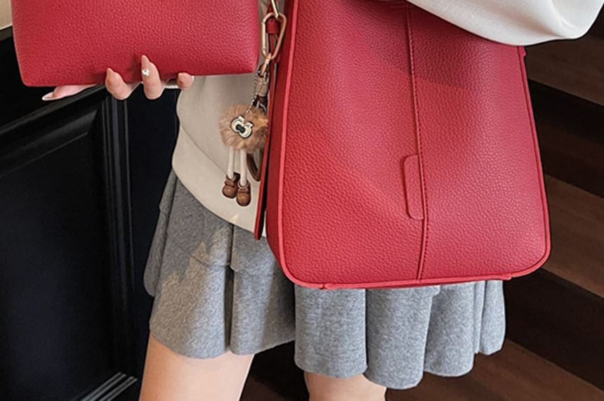 Bag Faux Pouch Shoulder Leather With