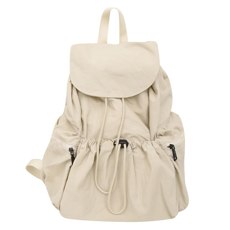 Nylon Unisex Drawstring Backpack Plain
