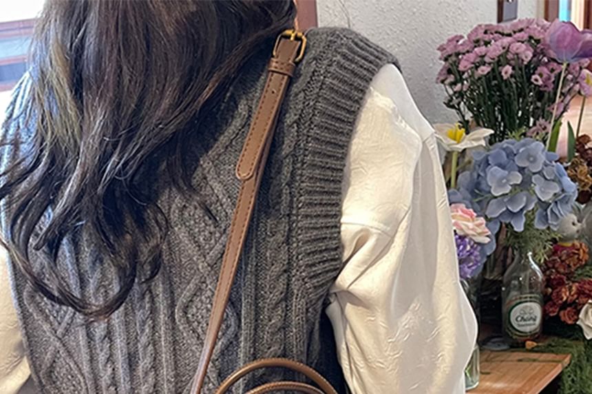 Crossbody With Plain Pouch Faux Bag Handle Suede Top