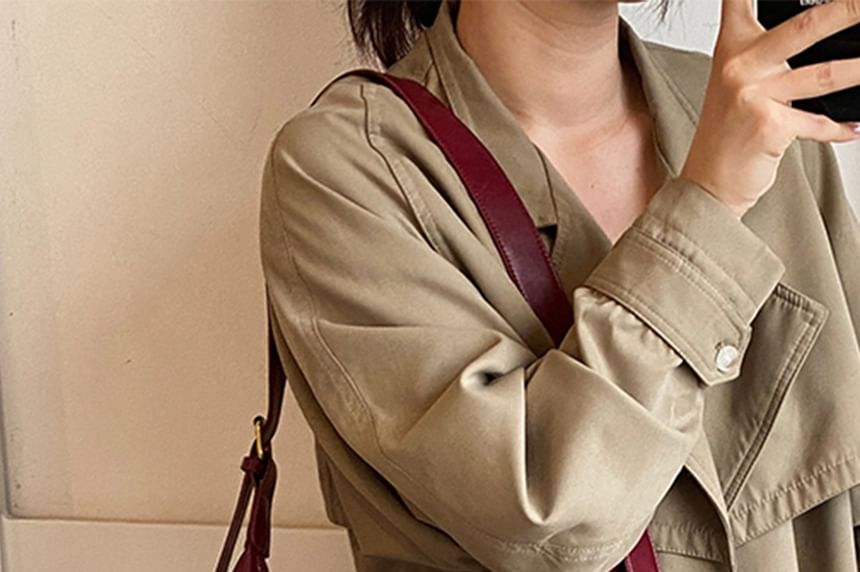 Bag Charm With Crossbody Plain Faux Leather