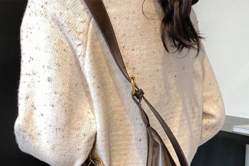 Bag Charm With Crossbody Plain Faux Leather