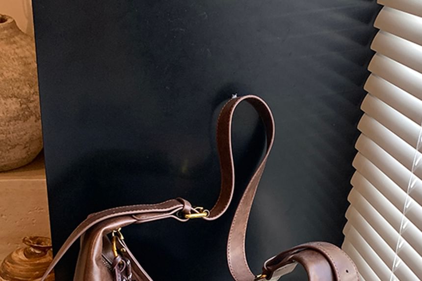 Bag Charm With Crossbody Plain Faux Leather