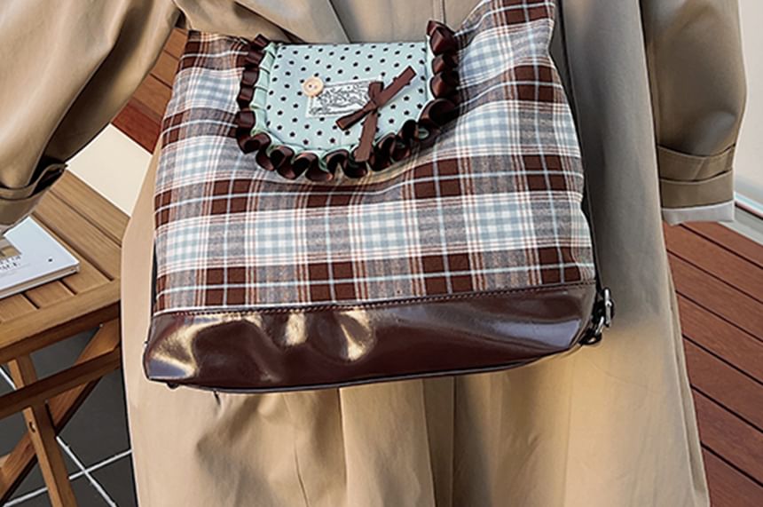 Patterned Accent Crossbody Bag Bow