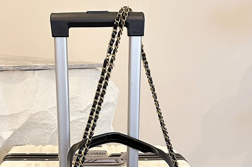 Chain Quilted Crossbody Tote Faux Suede Strap Bag