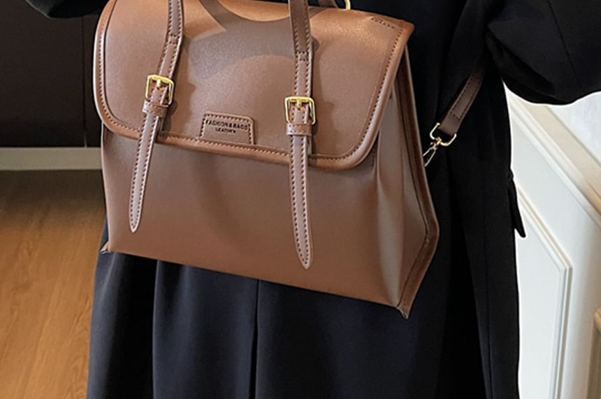 Backpack Faux Leather Flap