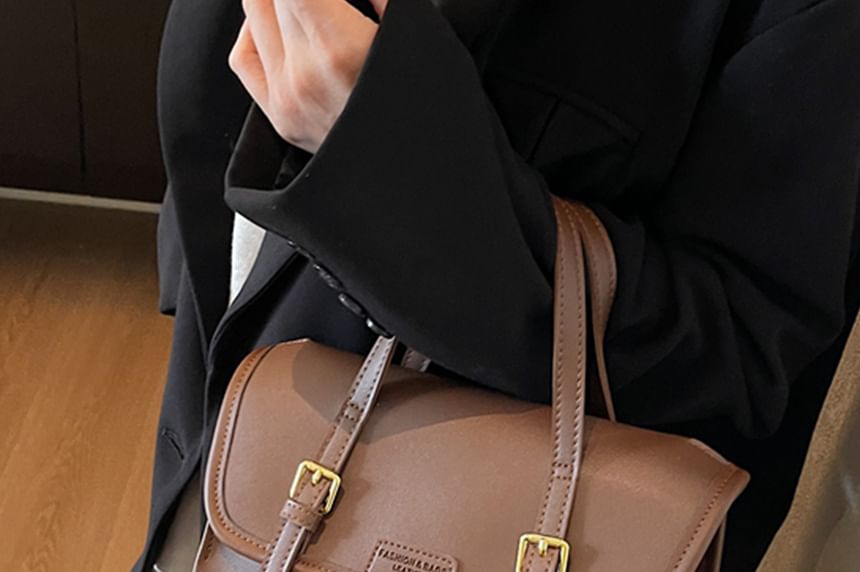 Backpack Faux Leather Flap