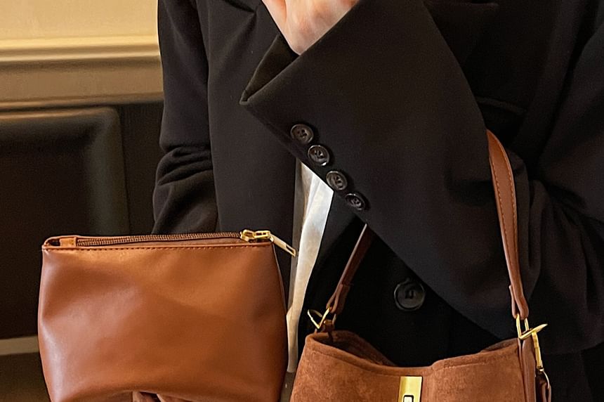 Faux With Pouch Plain Crossbody Bag Suede Fringe