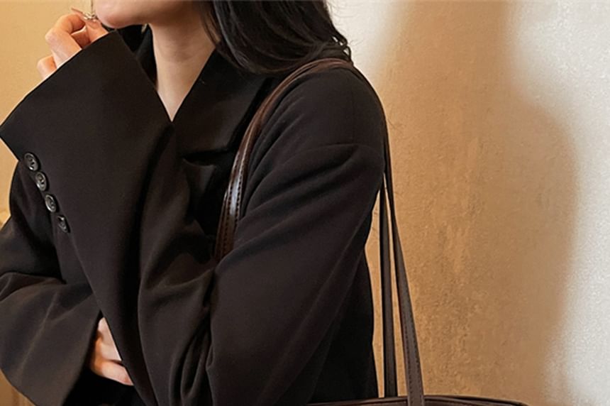 Faux With Bag Leather Plain Tote Charm