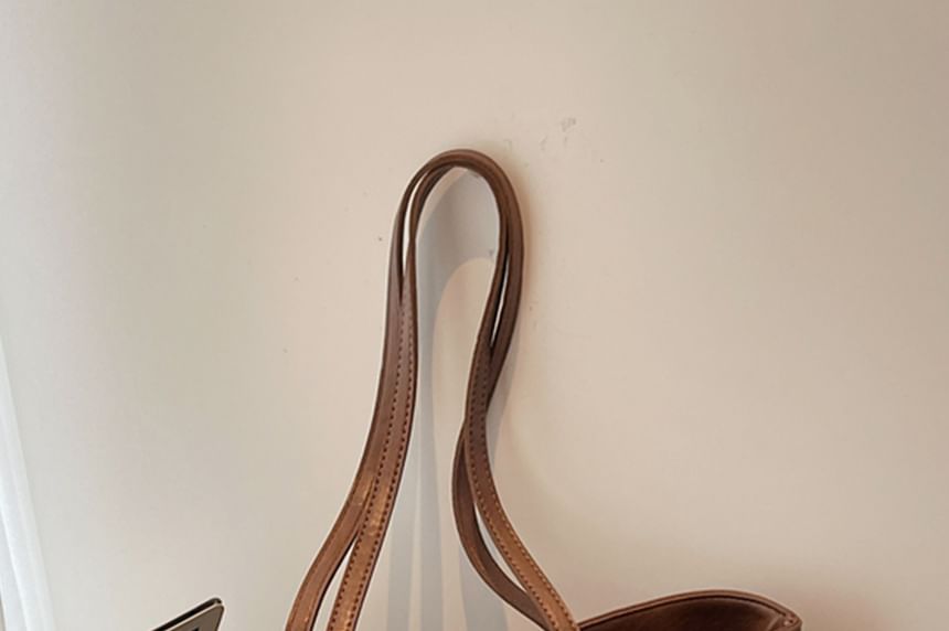 Faux With Bag Leather Plain Tote Charm