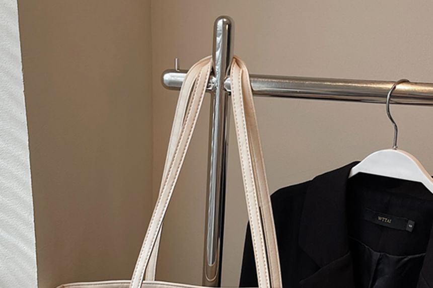 Faux With Bag Leather Plain Tote Charm