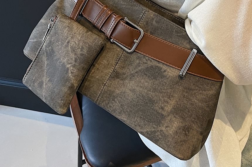 Tote Bag With Belted Pouch