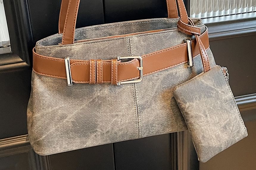Tote Bag With Belted Pouch