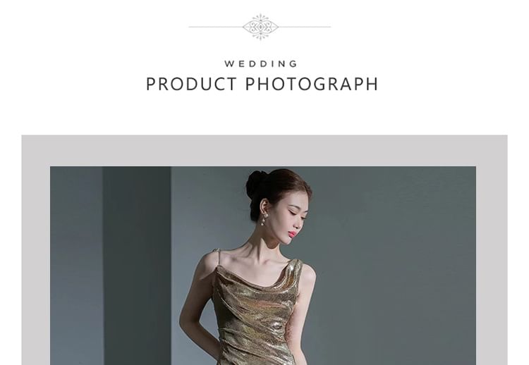 Gown Neck Evening Open Mermaid Cowl Back Sequin Sleeveless