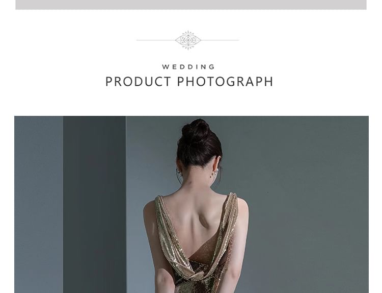 Gown Neck Evening Open Mermaid Cowl Back Sequin Sleeveless