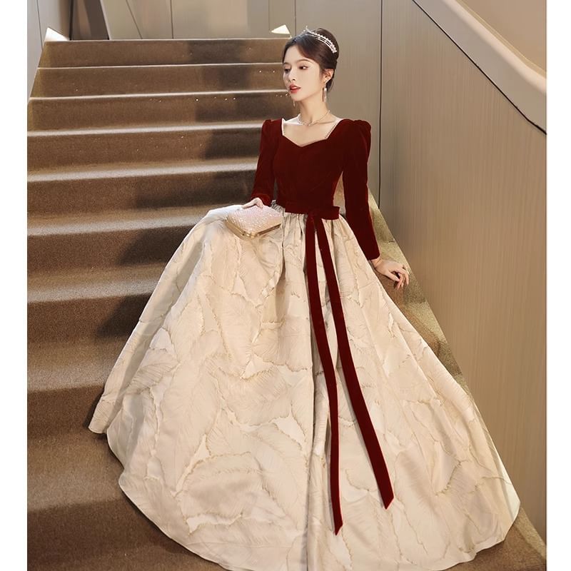 Dress Sweetheart Cocktail Evening A-Line Bow Panel Gown Designs) Neck (Various Midi Jacquard /