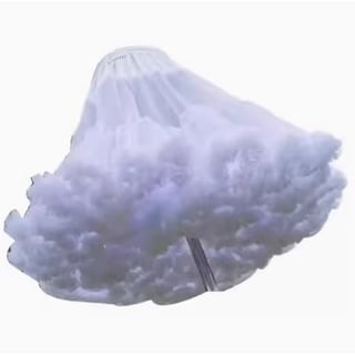 Long-Sleeve V-Neck Floral Print Frill Trim Wrap Blouse / Two Tone Layered Suspender Mini A-Line Skirt / Bow Apron / Petticoat Skirt / Set