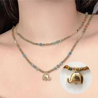 / Beaded Elephant Necklace
