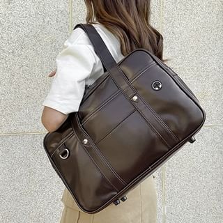 Leather Tote Bag Pocketed Faux