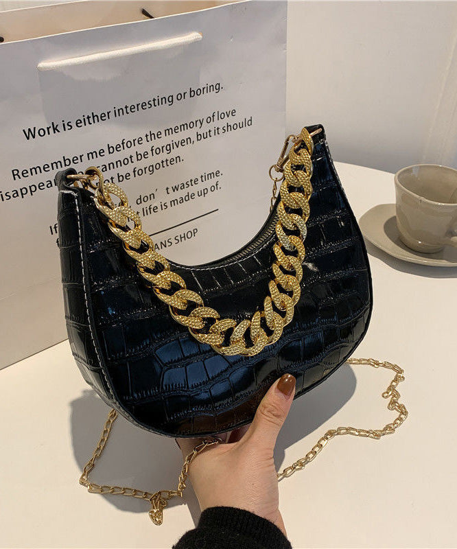 Bags Faux Modern Chain Green Shoulder Leather Linked